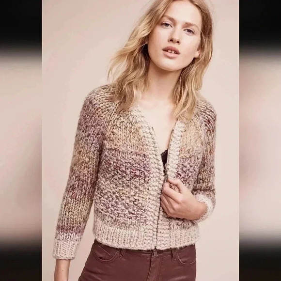 Anthropologie Aurora Alpaca Zip Up Cardigan Sz Xl angel of north - Picture 1 of 5